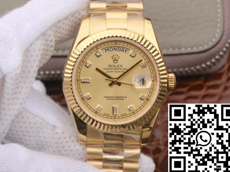 EW 218238 Rolex Day-Date II Factory Gold 40MM Yellow Dial 18K 0914